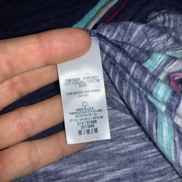 SPLENDID Tank Top Camisole Blue White Pink Striped Sleeveless Medium M U.S.A. - Picture 12 of 12